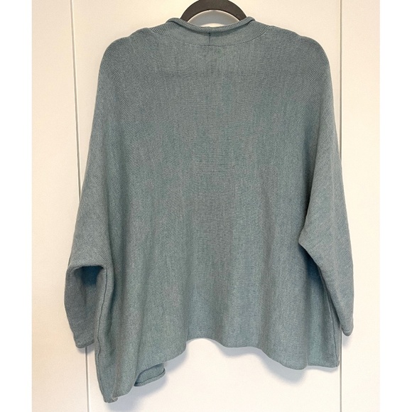 Eileen Fisher Soft Blue Merino Wool Open Cardigan - Picture 7 of 11